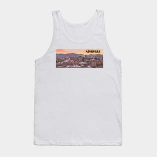 Downtown asheville, North carolina, art, illustration with text Tank Top